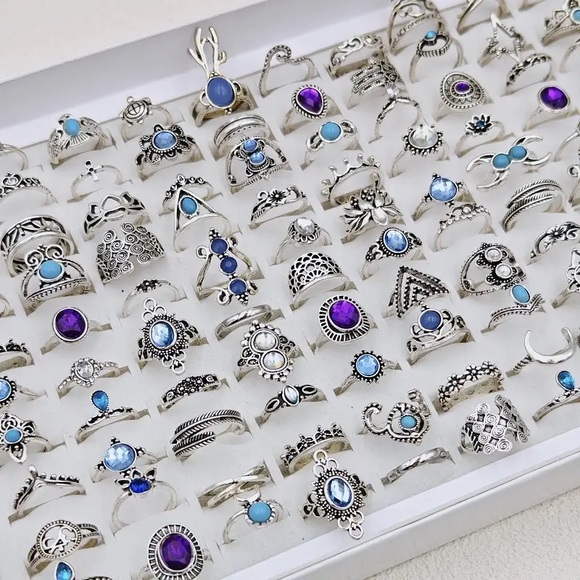 36 Pcs vintage silver Rings Set for Women, Stackable Rings - Rings Pack for Gift - Picture 3 of 5
